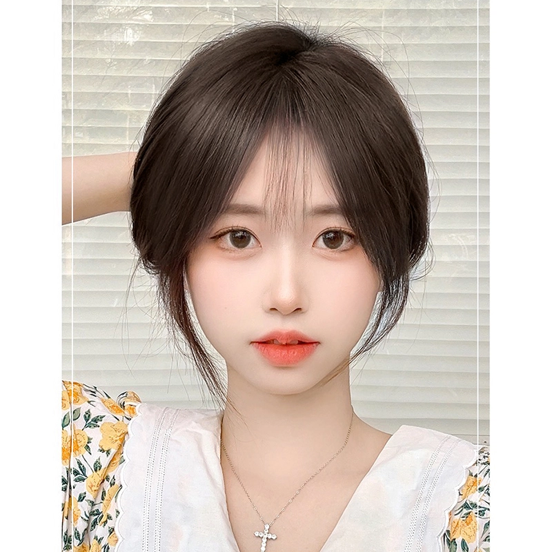 时影 假发片头顶补发 全真发星空网补发片 蓬松高颅顶遮白发 女