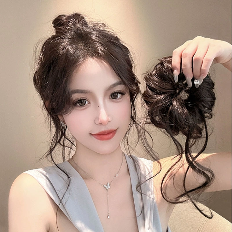 右西 花苞龙须假发圈丸子头女 盘发 发量少扎发神器千金高颅顶发包
