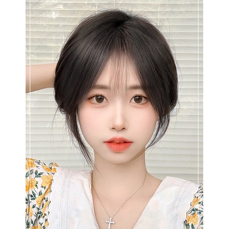 时影 假发片头顶补发 全真发星空网补发片 蓬松高颅顶遮白发 女