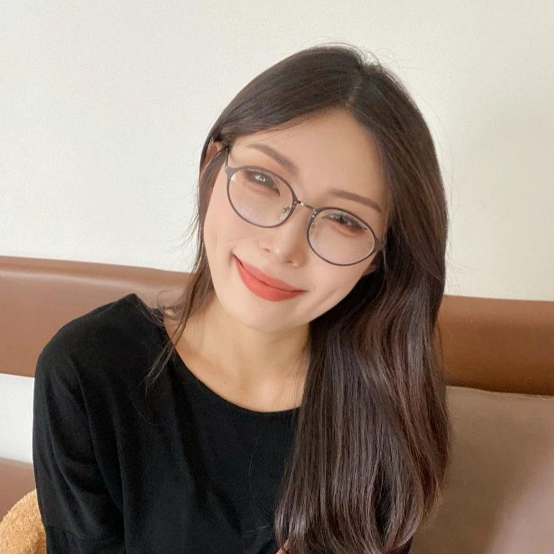 佐川 时尚复古近视眼镜 遮脸显脸小 文艺学院风 可配防蓝光变色 金属 椭圆形 光学镜架 男女同款情侣款