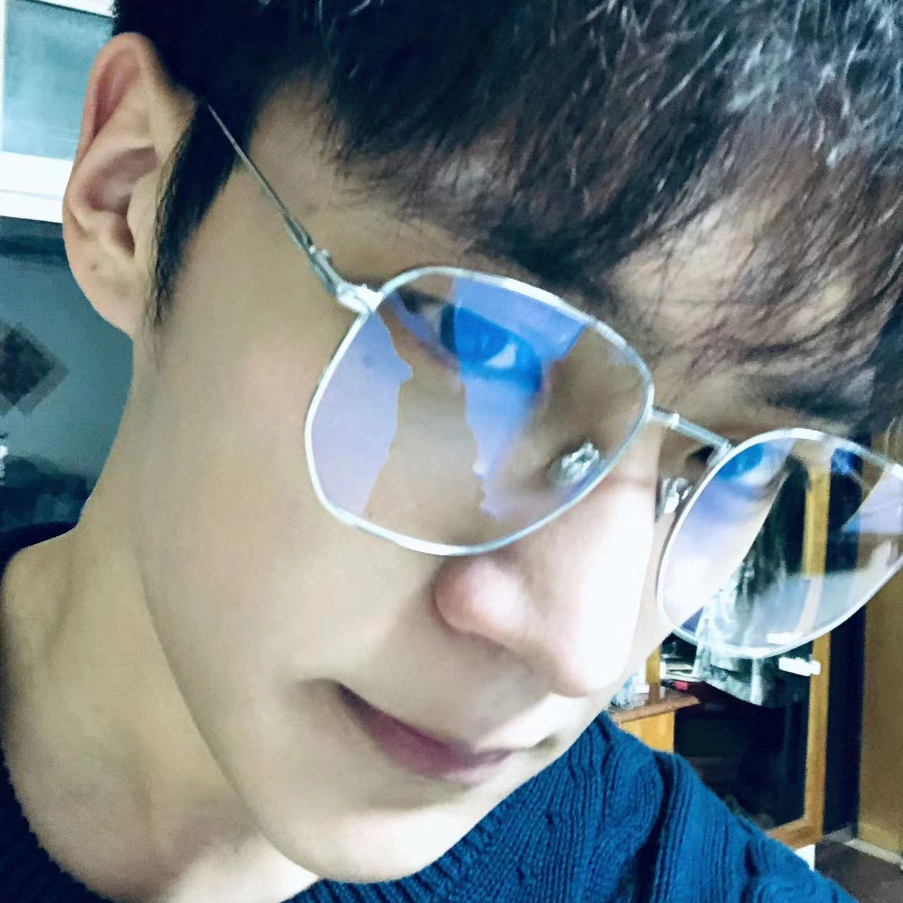 【联系客服可配度数】 佐川 超轻大框防蓝光眼镜平光显脸小 钛合金钛 不规则形 光学镜架 男女同款情侣款 可配度数 礼盒装