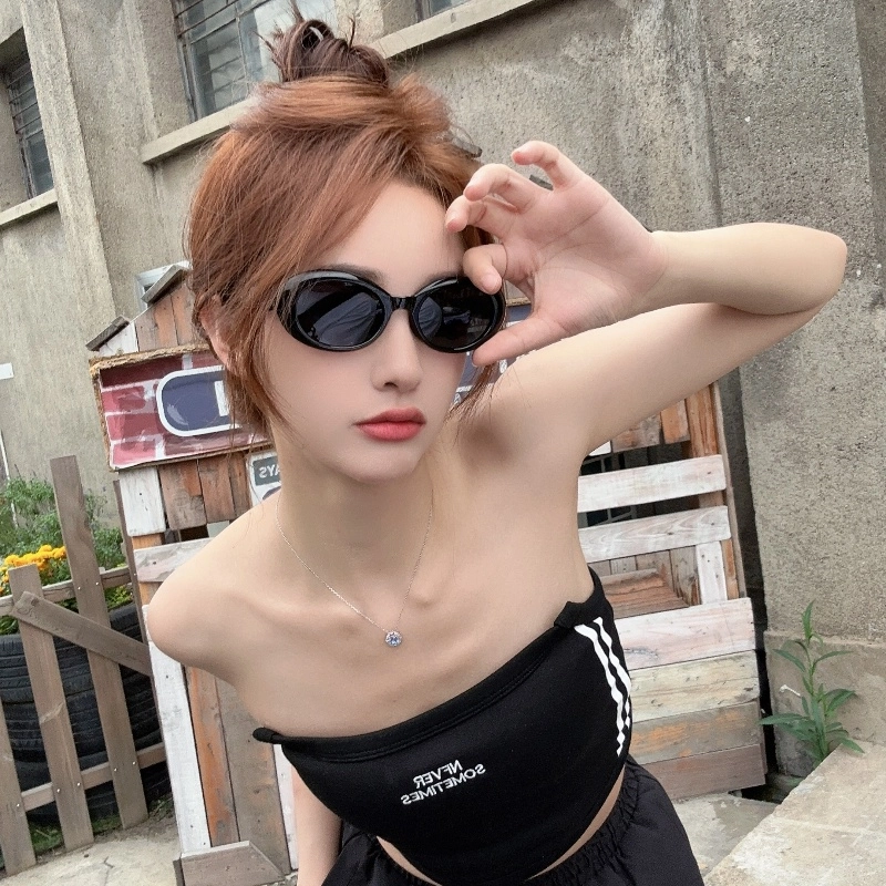 【联系客服可配度数】 佐川 法式椭圆框高级感墨镜女时尚偏光太阳眼镜防紫外线 椭圆形 太阳眼镜 男女同款情侣款 礼盒装