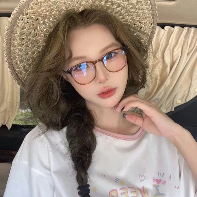 【联系客服可选配镜套餐】 佐川 超轻钛架近视眼镜 方框黑框玳瑁色 素颜眼睛架 修容防蓝光 不规则形 光学镜架 男女同款情侣款
