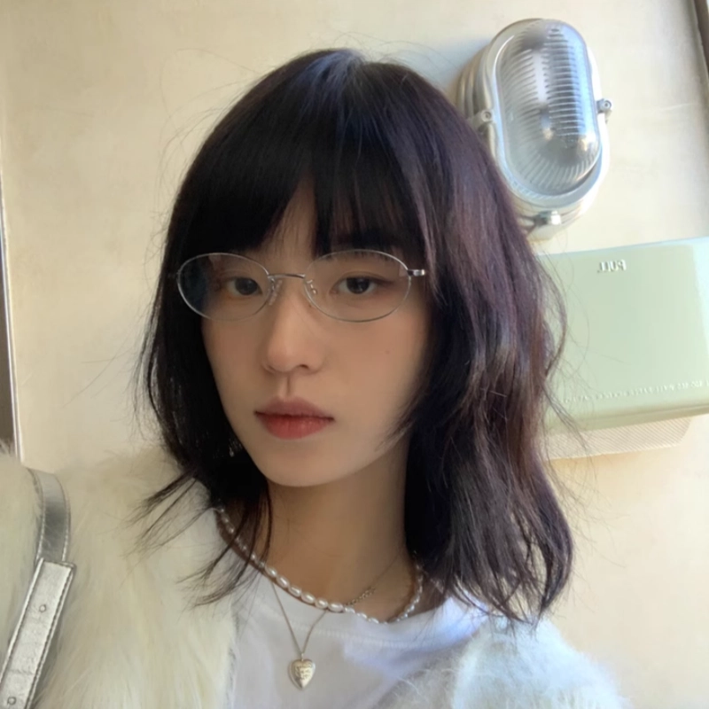 佐川 超轻纯钛椭圆小框眼镜架 厚边高度数配镜 文艺斯文纯欲框   纯钛板材镜架 椭圆形 光学镜架 男女同款情侣款 多色