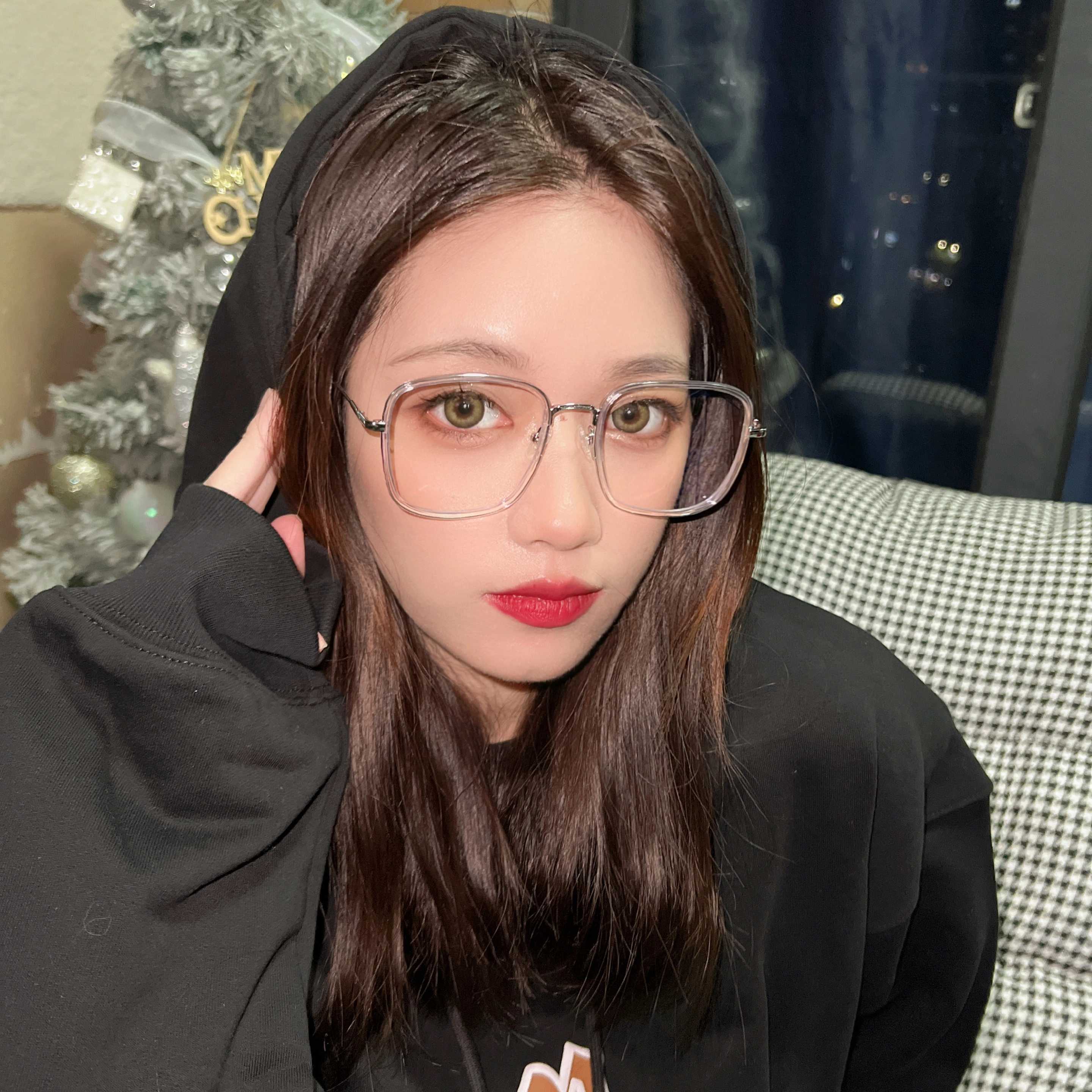 【联系客服可配度数】 佐川 一镜多用随心换磁吸防蓝光眼镜 时尚方框眼镜 平光可配近视度数 钛合金 方形 光学镜架 男女同款情侣款