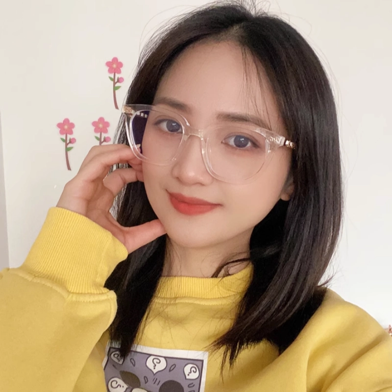 【可配度数】 佐川 时尚黑色素颜 方圆框近视眼镜 复古遮脸显脸小 可配防蓝光变色 圆形 光学镜架 男女同款情侣款
