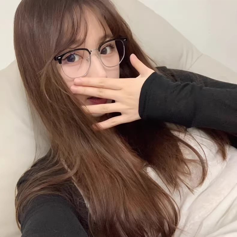 【联系客服可选配镜套餐】 佐川 超轻钛架半框  痞帅斯文  文艺显气质百搭 眉毛框/眉线框 光学镜架 男女同款情侣款
