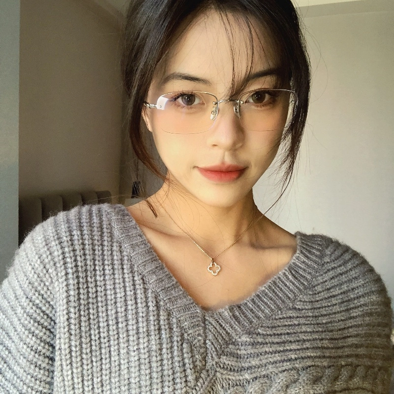 【联系客服可配度数】 佐川 超轻纯钛 无框近视烟花男潮复古 纯钛 方形 光学镜架 男女同款情侣款 可配度数
