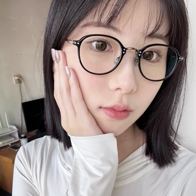 【联系客服可配度数】 佐川 超轻近视眼镜 复古文艺 时尚百搭 撞色设计 大脸显小 可配近视 圆形 光学镜架 男女同款情侣款