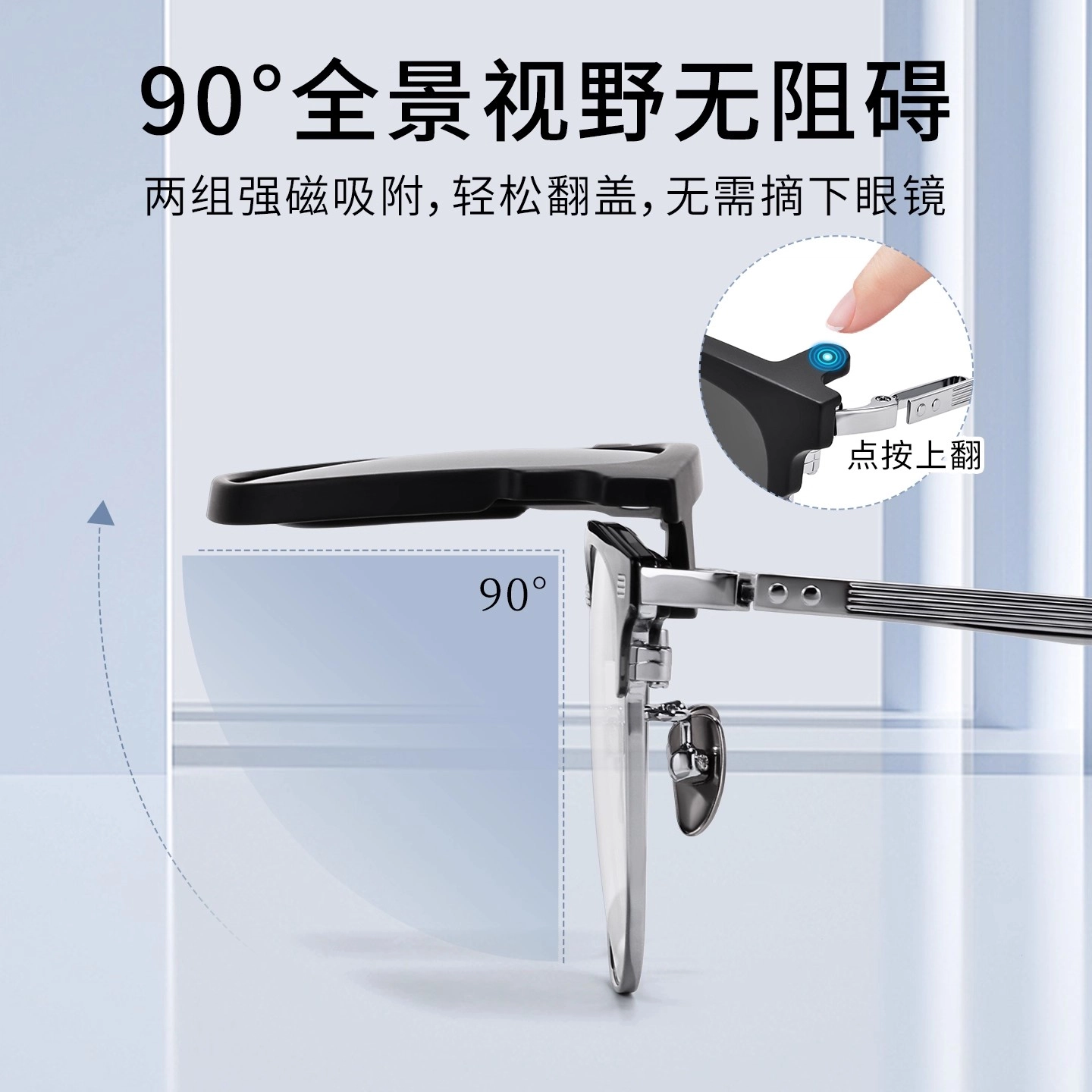 【可配度数】 佐川 三合一磁吸套镜 半框近视墨镜太阳镜 开车钓鱼偏光镜 方圆脸显脸小 一镜多用#好运 方形 光学镜架 男女同款情侣款