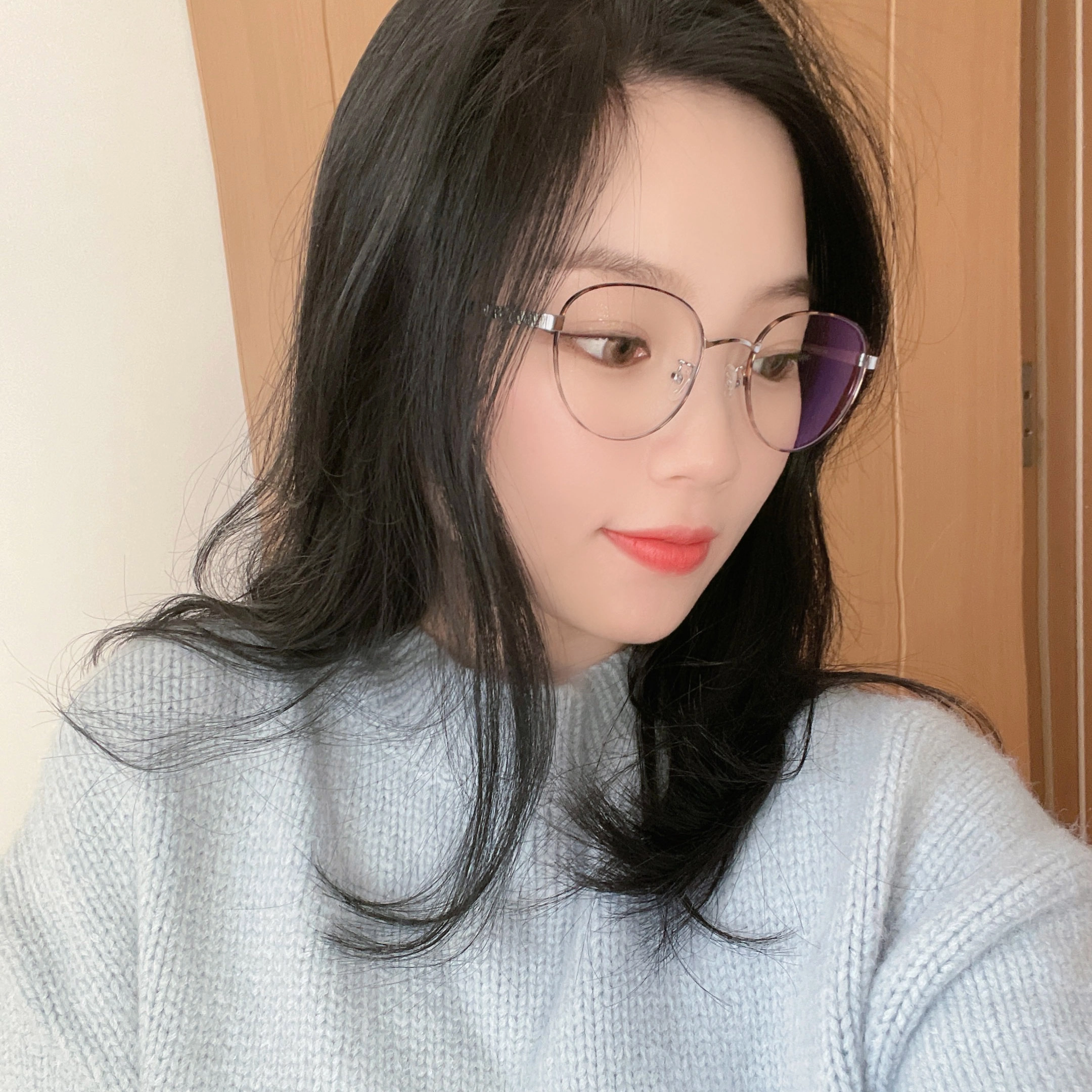 【联系客服可配度数】 佐川 超轻钛金属防蓝光眼镜女素颜眼镜框女显脸小日系平光 纯钛 圆形 光学镜架 男女同款情侣款 礼盒装