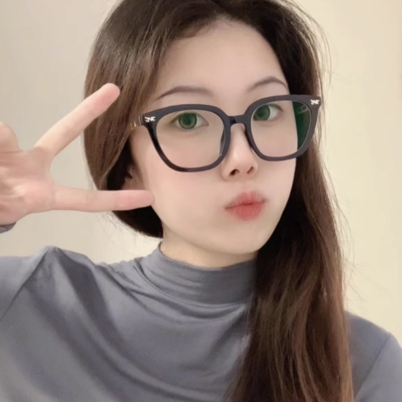 【可配度数】 佐川 时尚黑色素颜 方圆框近视眼镜 复古遮脸显脸小 可配防蓝光变色 圆形 光学镜架 男女同款情侣款