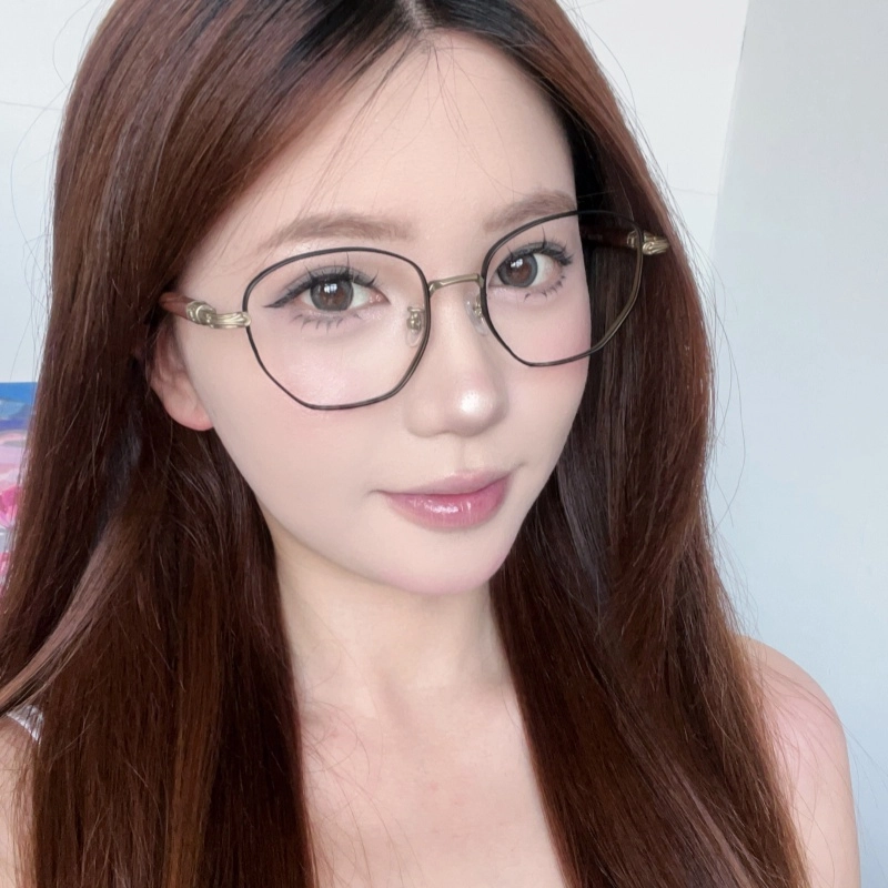 【联系客服可配度数】 佐川 时尚多边形复古原木眼镜框男潮可配近视木质眼镜女显脸小 纯钛 不规则形 光学镜架 男女同款情侣款