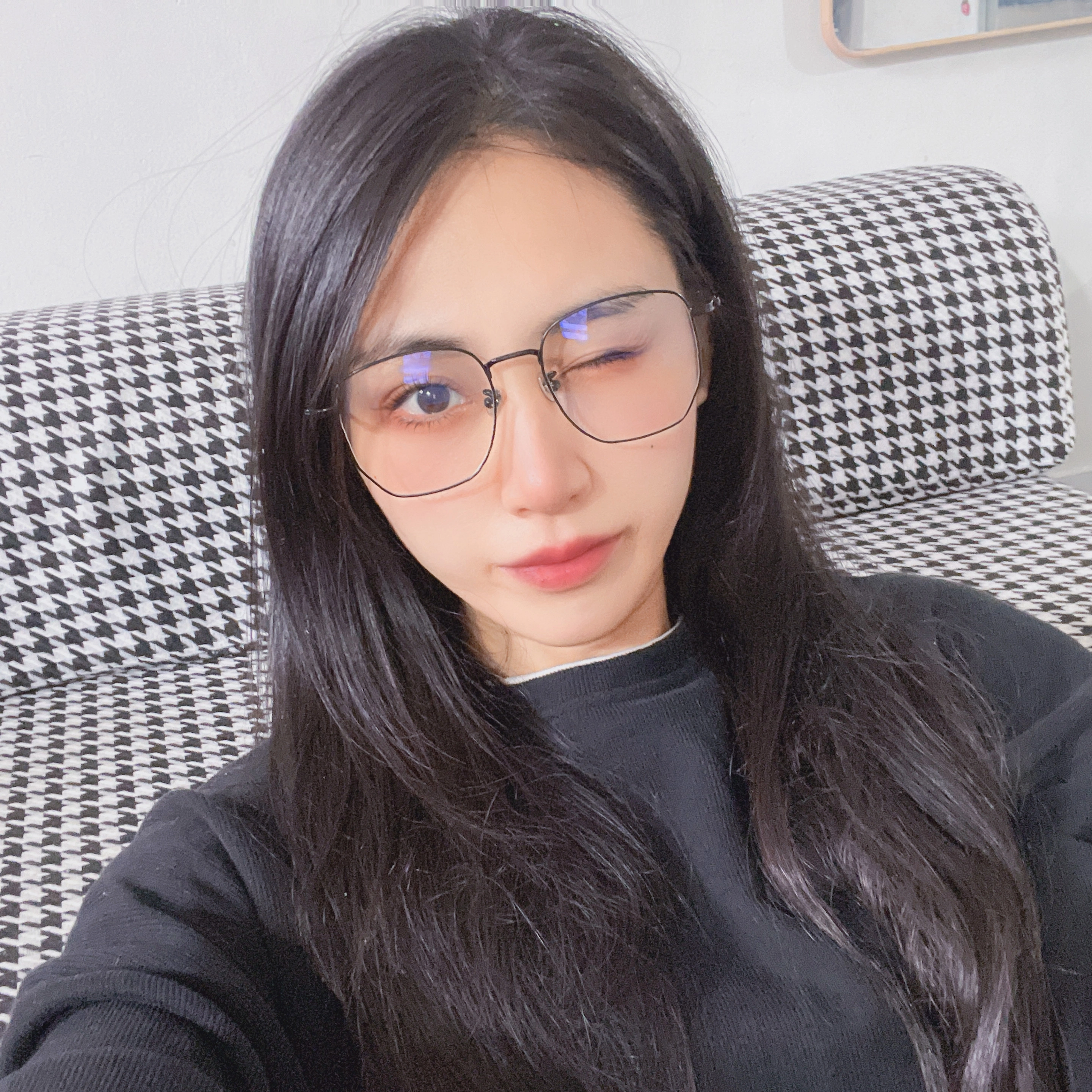 【联系客服可配度数】 佐川 超轻大框防蓝光眼镜平光显脸小 钛合金钛 不规则形 光学镜架 男女同款情侣款 可配度数 礼盒装