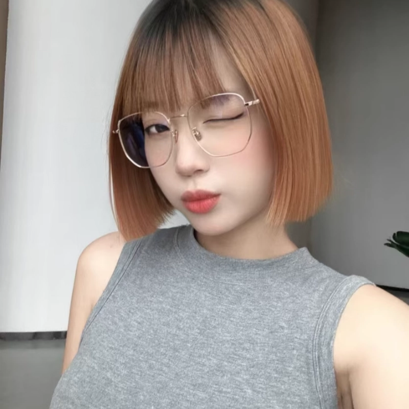 【联系客服可配度数】 佐川 超轻大框防蓝光眼镜平光显脸小 钛合金钛 不规则形 光学镜架 男女同款情侣款 可配度数 礼盒装