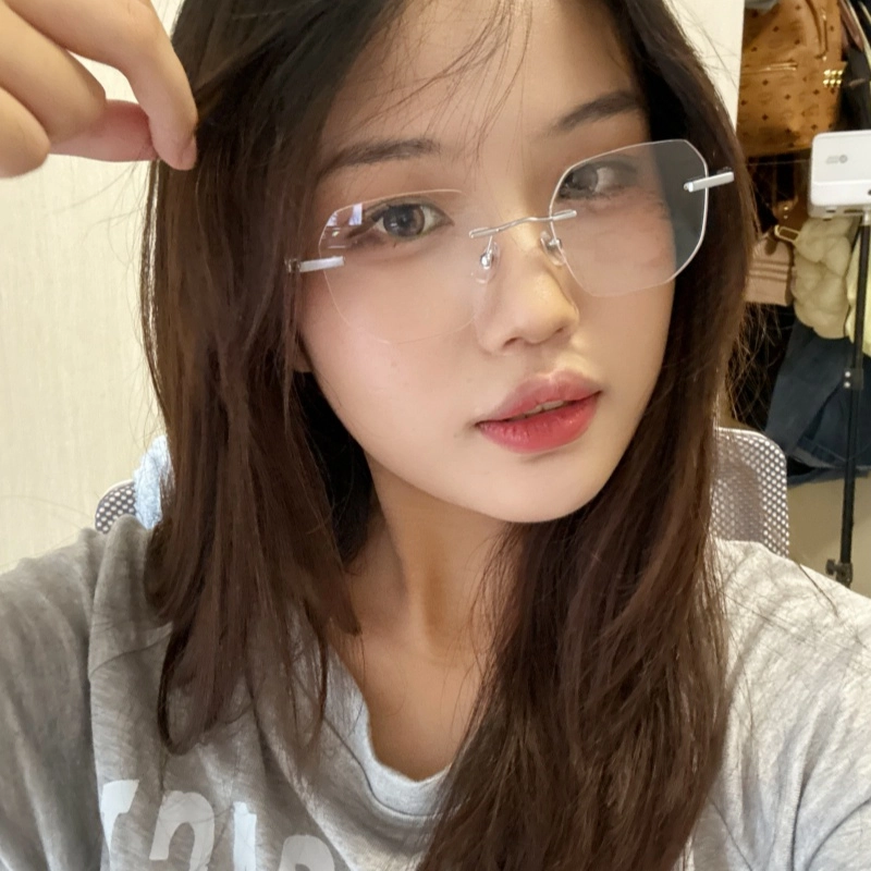 【可配度数】 佐川 多边形无框近视眼镜框 素颜神器方圆脸显脸小 纯欲风高智感 可配防蓝光变色 不规则形 光学镜架 男女同款情侣款