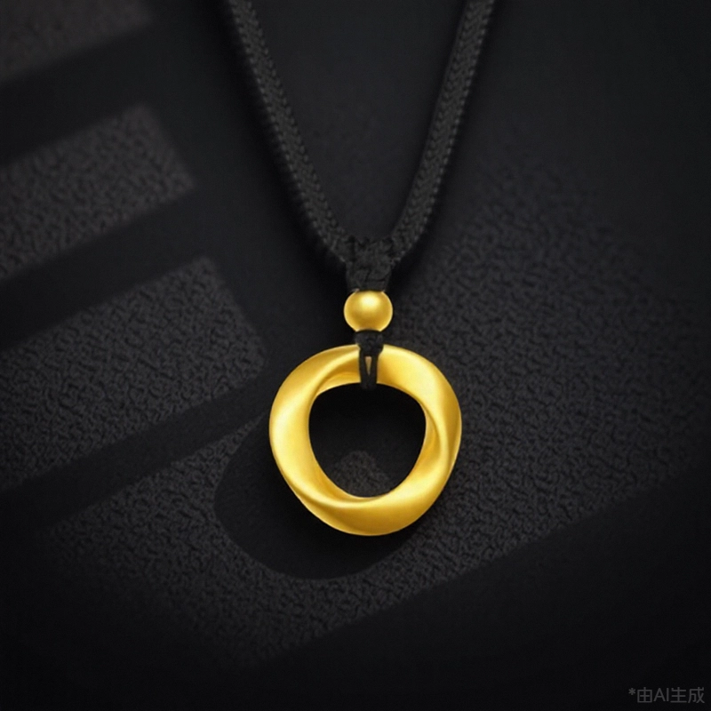 壹金金 莫比乌斯环 简约时尚 爱无止境 情定今生转运珠锁骨链#好运 足金 一口价 黄金项链 女款