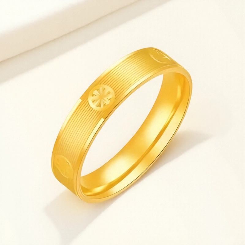 壹金金 经典简约时尚百搭高级感 足金 一口价 黄金戒指 男女同款情侣款