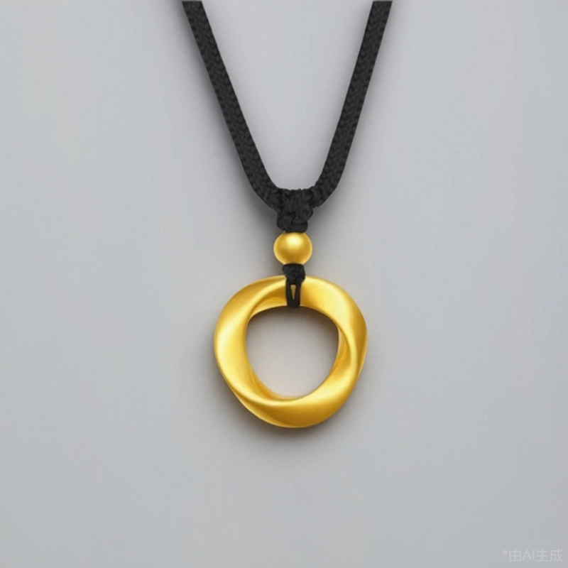 壹金金 莫比乌斯环 简约时尚 爱无止境 情定今生转运珠锁骨链#好运 足金 一口价 黄金项链 女款
