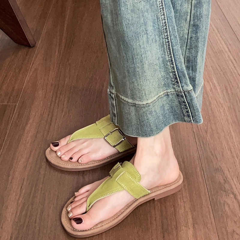 浪莎 时尚 潮流 大方 简约 橡胶底 防磨人字拖鞋 女
