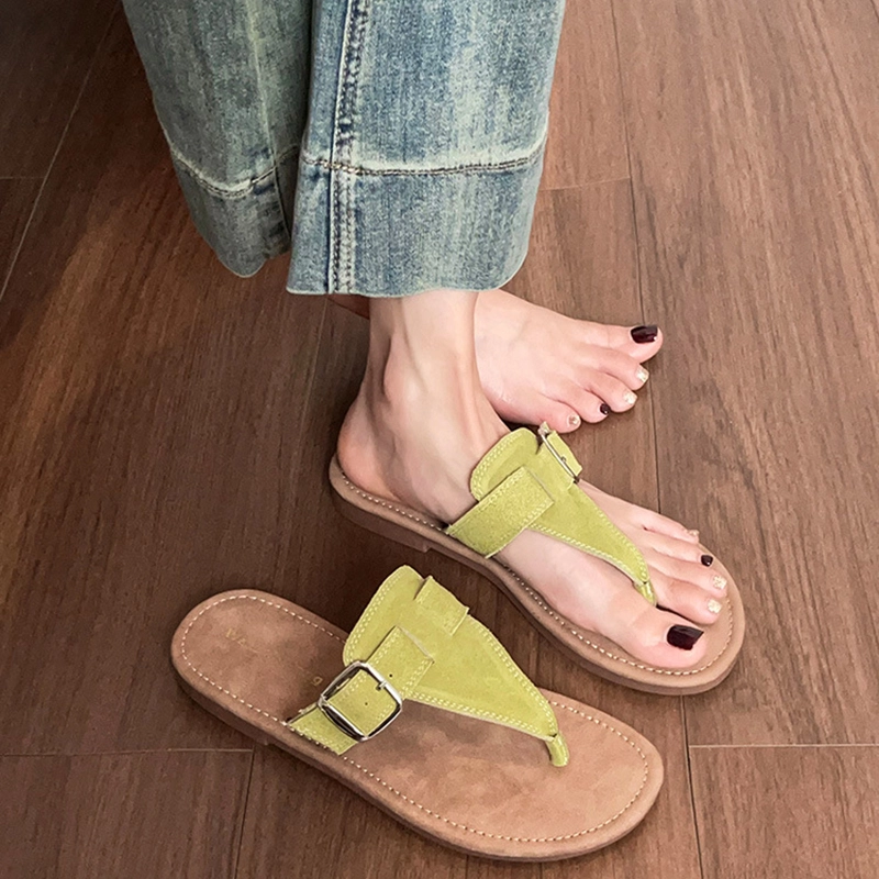 浪莎 时尚 潮流 大方 简约 橡胶底 防磨人字拖鞋 女