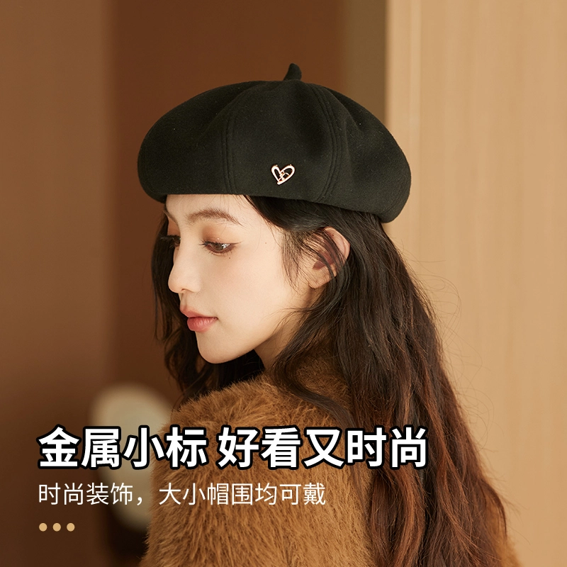俞兆林 帽子秋冬高级感百搭显脸小八角帽复古文艺气质画家帽韩系时髦南瓜帽 聚酯纤维 贝雷帽 女款