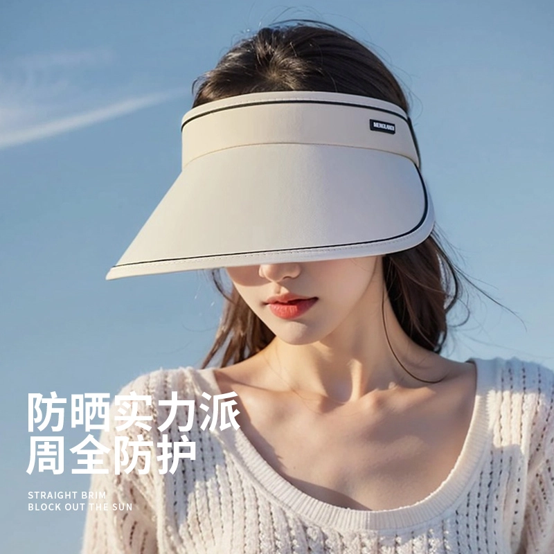 【可卷收纳】 俞兆林 空顶遮阳帽大帽檐夏季防紫外线遮全脸面罩冰丝凉感口罩护颈一体面纱骑行开车户外出游全方位遮阳 轻薄款 防晒帽 女款