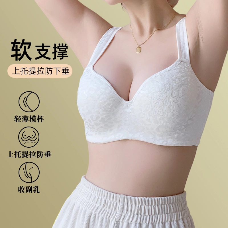 芬腾 大胸显小软钢圈聚拢显瘦舒适透气防下垂收副乳无痕轻薄款文胸 女款
