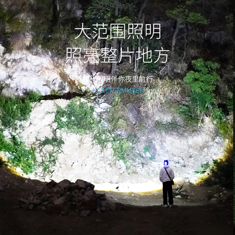 微笑鲨  头灯强光超亮充电户外夜钓钓鱼专用超长续航感应头戴式照明灯矿灯  男女同款