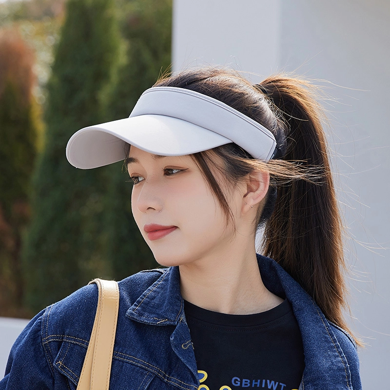 微笑鲨 夏天户外运动空顶遮阳帽女防紫外线出游网球骑车帽子  锦纶 防晒帽 男女同款情侣款