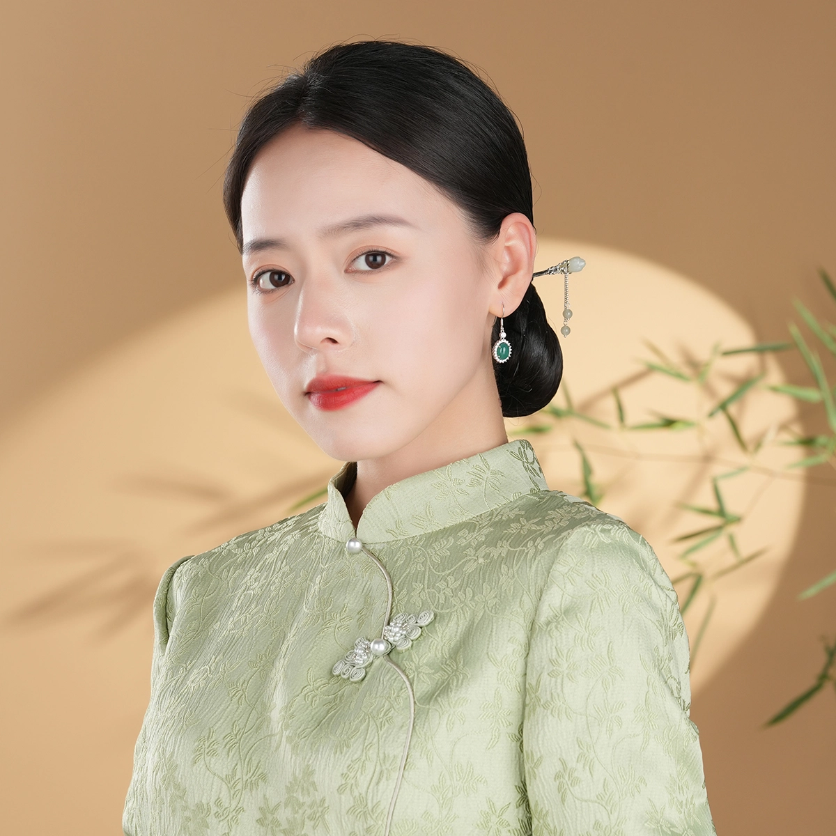 银意坊 玉兰花流苏发簪 国风新中式 古风 和田玉 其他和田玉 女款 青白玉 礼盒
