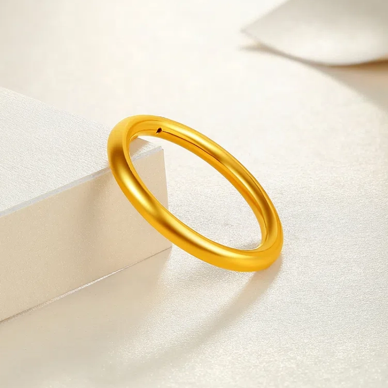 金至福 一生挚爱素圈 足金 按克计价 黄金戒指 男女同款情侣款