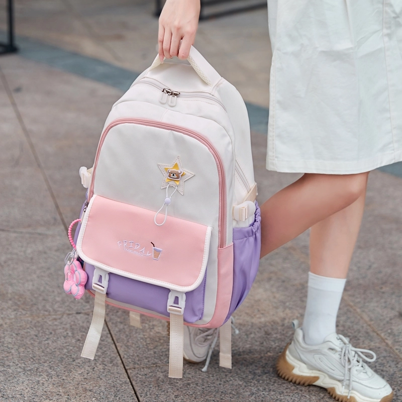 三只小鸭 高颜值大容量小学生三到六年级减负 牛津布 双肩包 女款 黑色/绿色/白色/粉色/蓝色