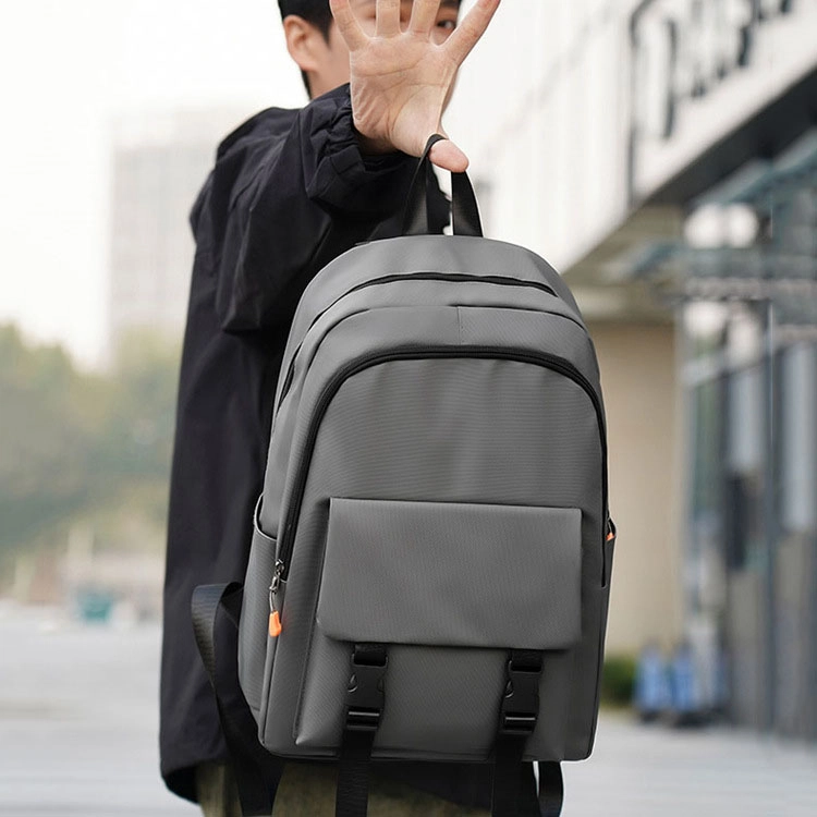 三只小鸭 大容量简约商务 牛津布 双肩包 男款 黑色/灰色