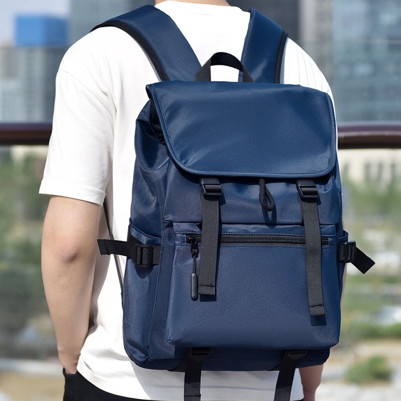 三只小鸭 潮流中学生书包出行商务通勤时尚旅行电脑背包 牛津布 双肩包 男款 黑色/灰色/蓝色