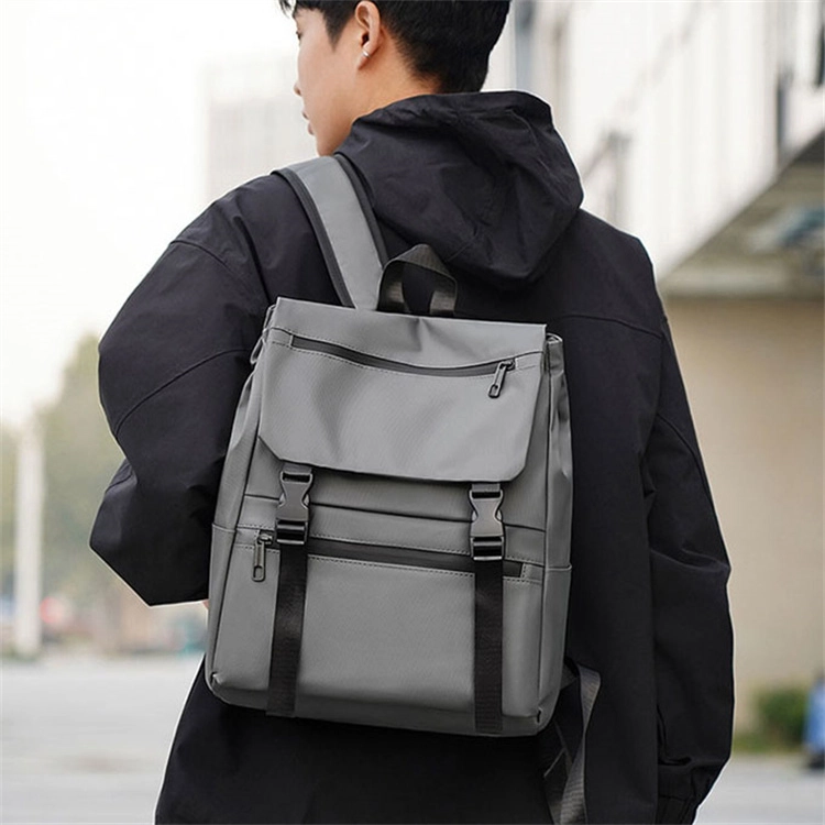三只小鸭 男商务电脑休闲旅行书包 牛津布 双肩包 常规 男款 黑/灰