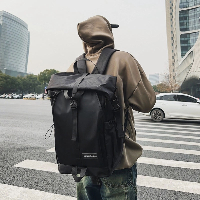 三只小鸭 多功能电脑包大容量运动背包潮流可套拉杆旅行包 尼龙+网 双肩包 常规 黑/灰