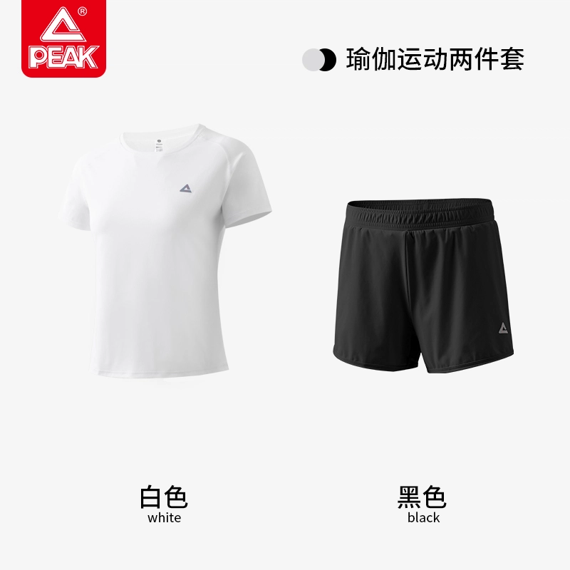 匹克 短袖瑜伽服运动三分短裤健身套装 女款