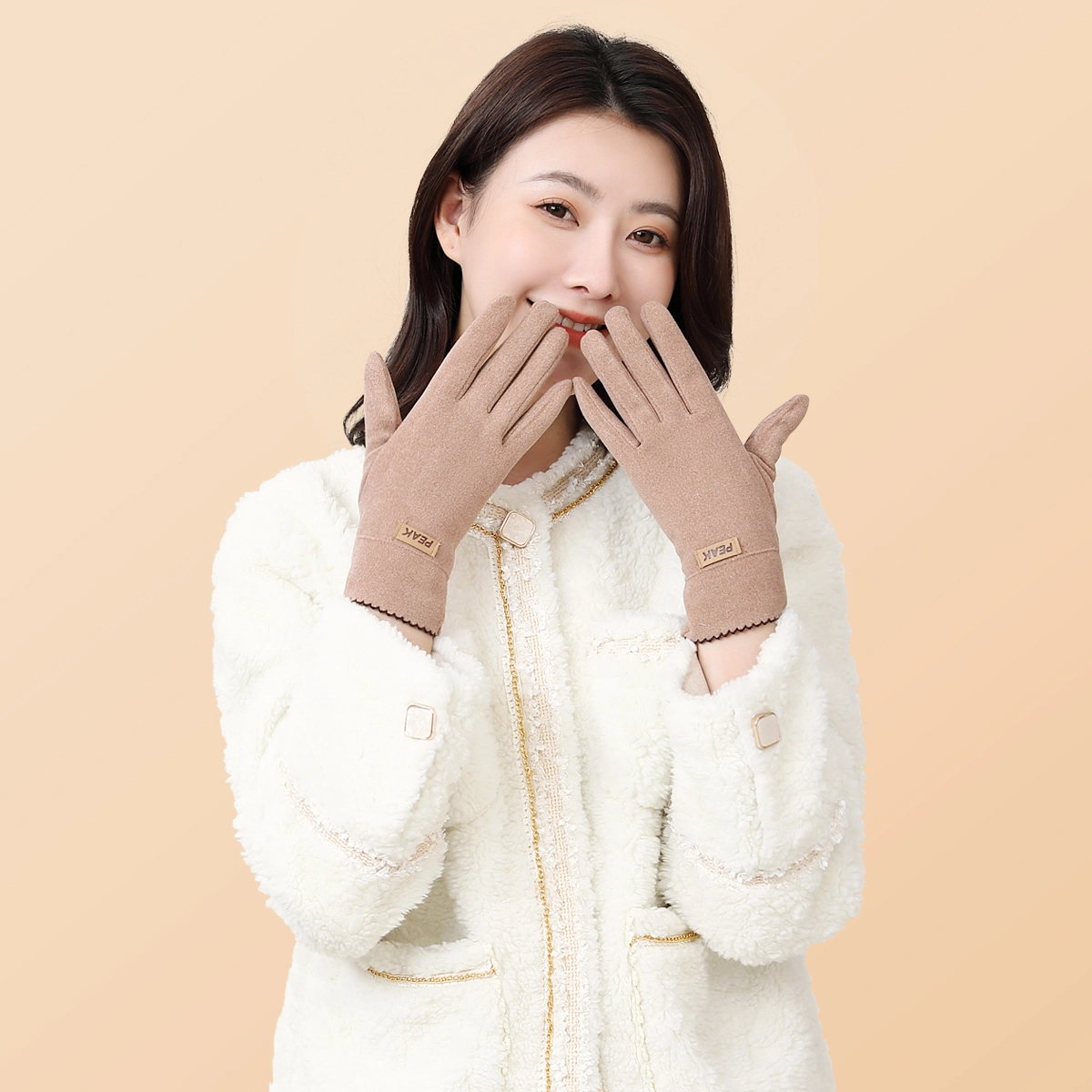 匹克 轻薄柔软可触屏防泼水 保暖御寒耐磨防滑 多色 绒线手套 女款