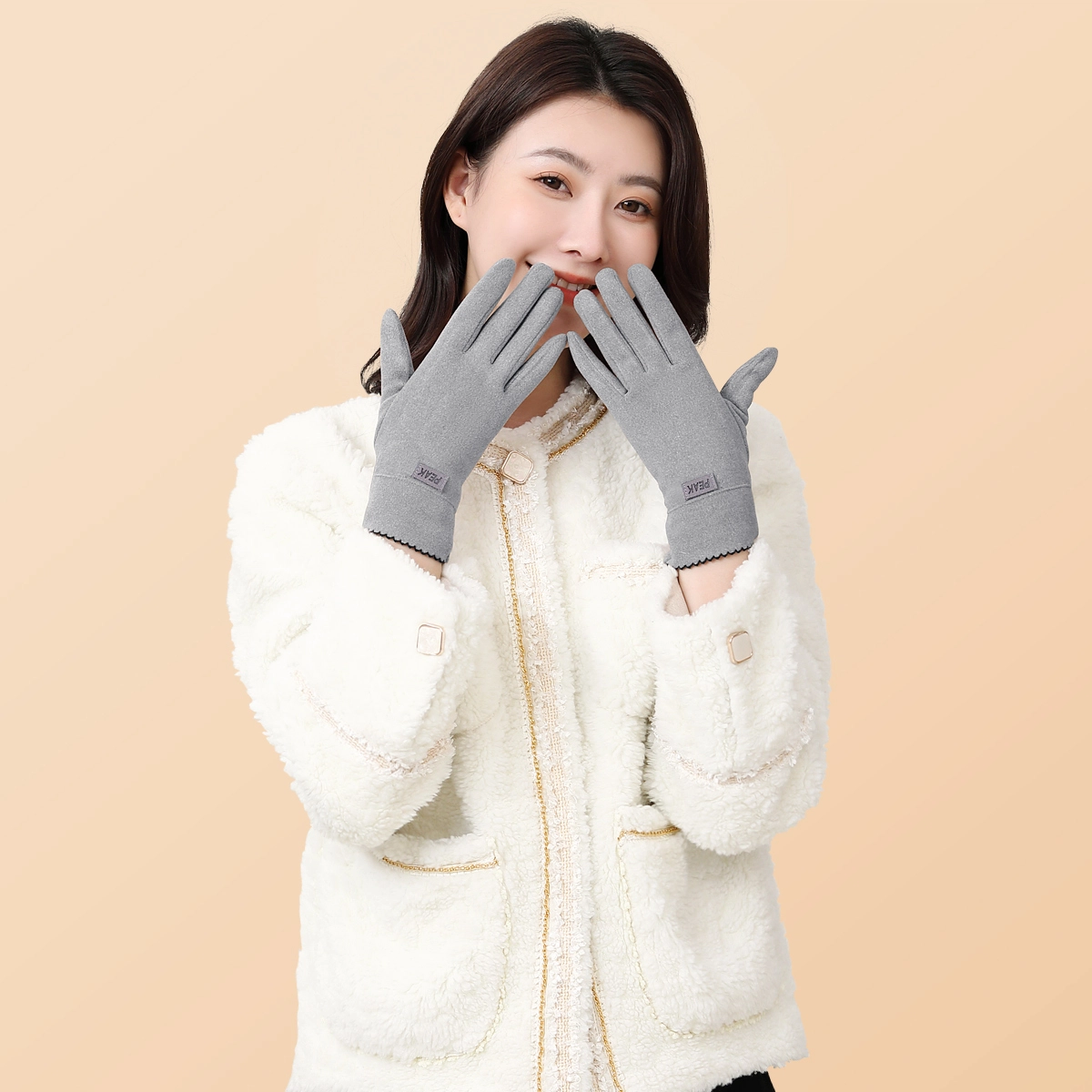 匹克 轻薄柔软可触屏防泼水 保暖御寒耐磨防滑 多色 绒线手套 女款