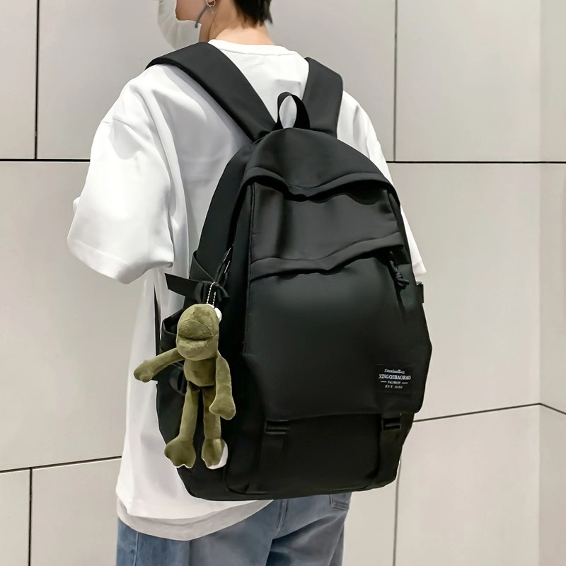 捷朗仕 简约高颜值通勤百搭 复合布 双肩包 常规 男女同款情侣款 黑色/白色