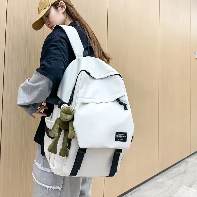 捷朗仕 简约高颜值通勤百搭 复合布 双肩包 常规 男女同款情侣款 黑色/白色