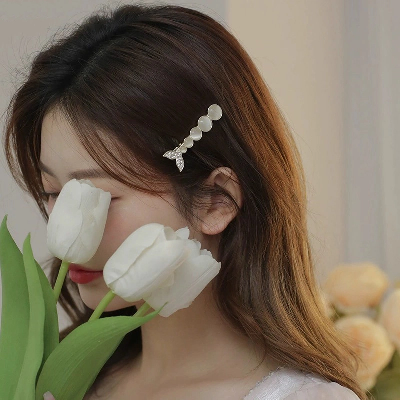 建禄 鱼尾侧边卡 甜美精致时尚日常通勤百搭 合金 发夹 女款