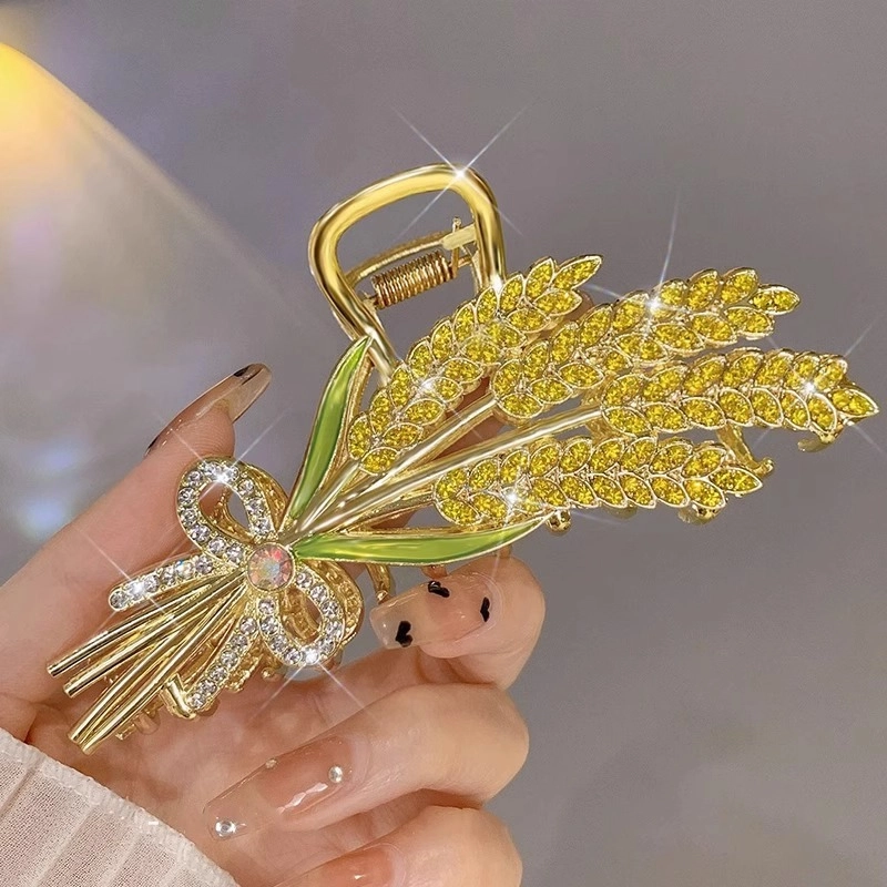 建禄 高级感穗穗平安花朵简约小清新小众设计优雅气质通勤百搭 合金 发夹 女款