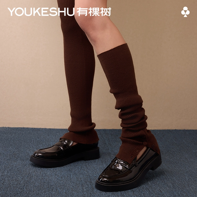 有棵树 【羊毛袜套】长筒袜女秋冬过膝保暖大腿袜纽扣开叉过膝袜套中筒袜  女款