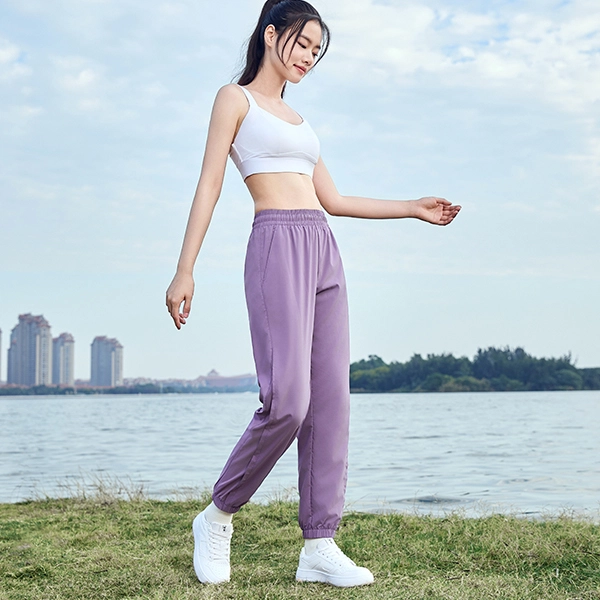 乔丹 防晒透气纯色宽松休闲裤 女款 蔷薇紫