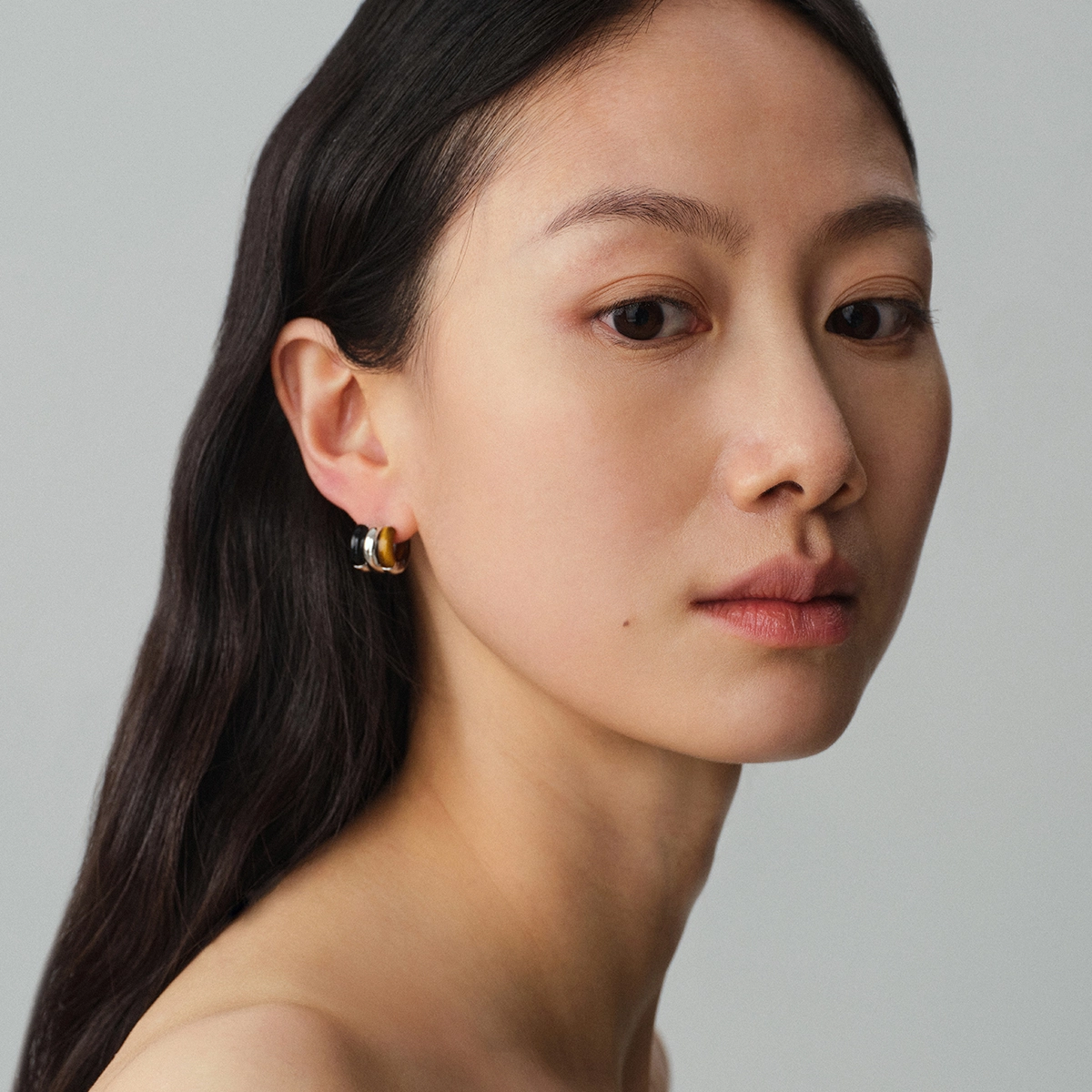 素觉 小众设计高级感独特新中式耳坠 虎眼石 玉石耳环 女款