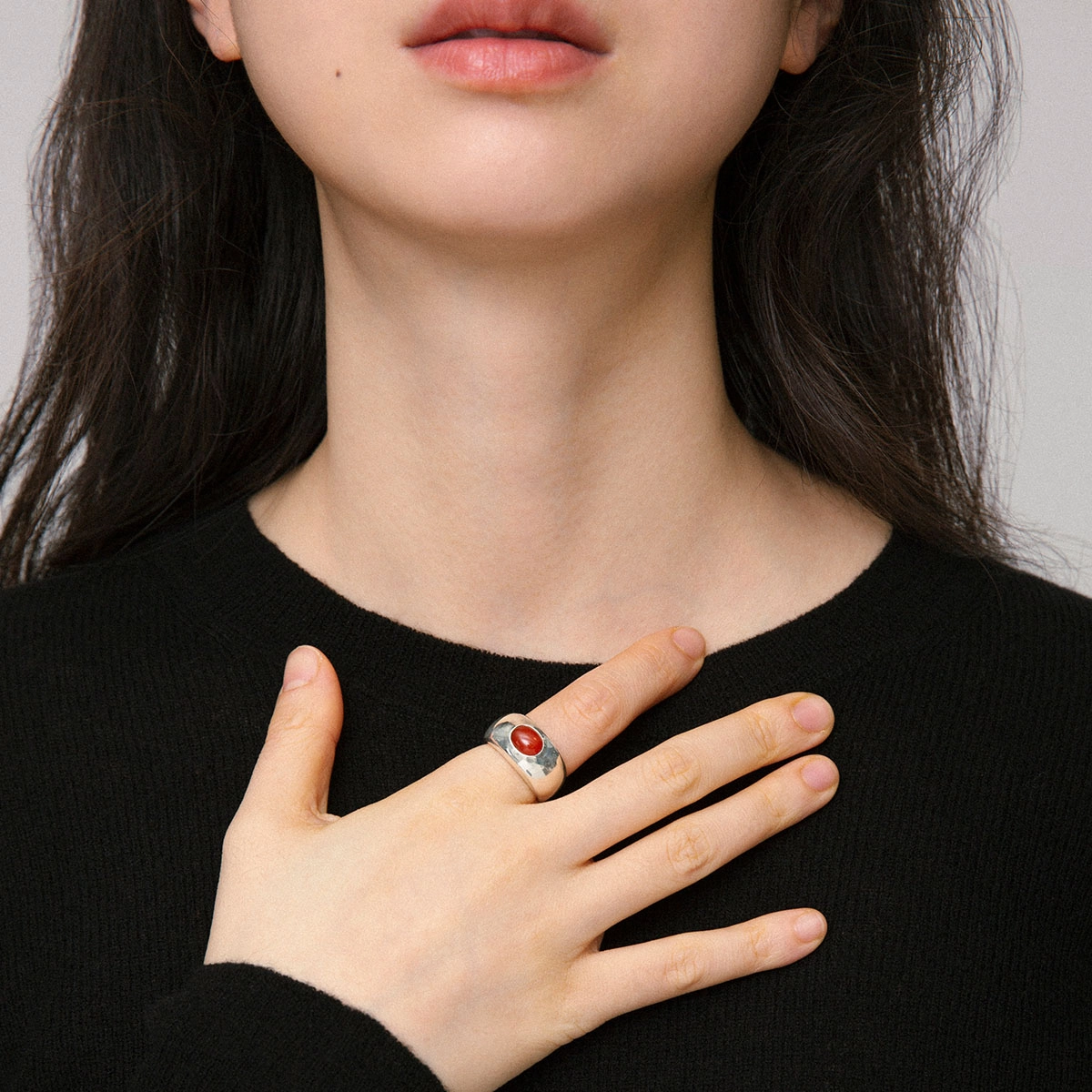 素觉 个性  高贵优雅 南红 名贵玉石戒指 女款