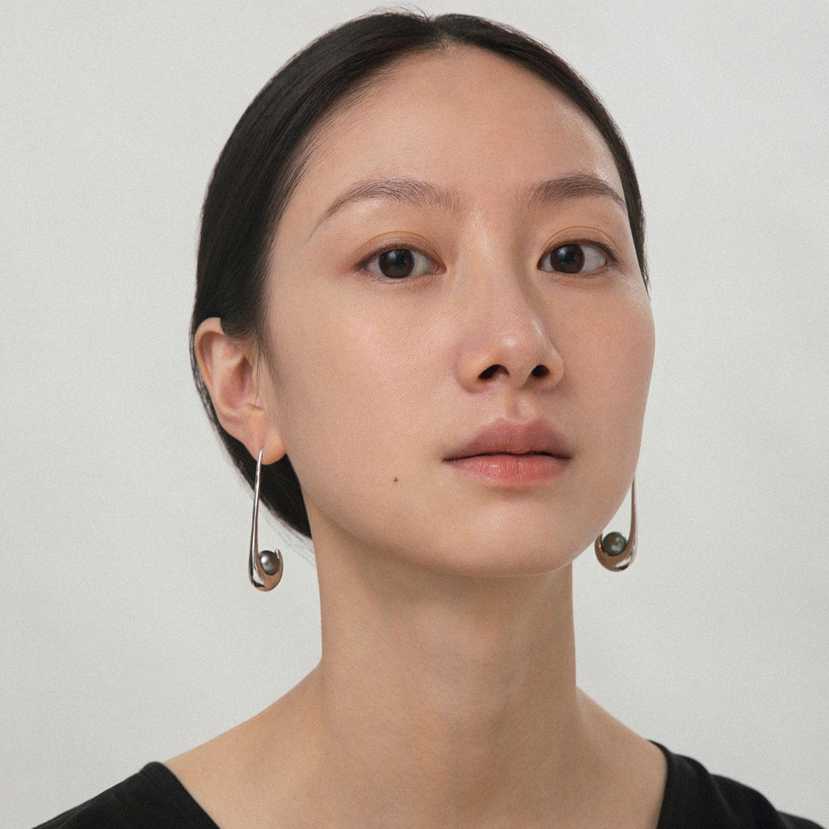 素觉 小众设计高级感气质长款大溪地黑珠 海水珍珠 耳环 女款