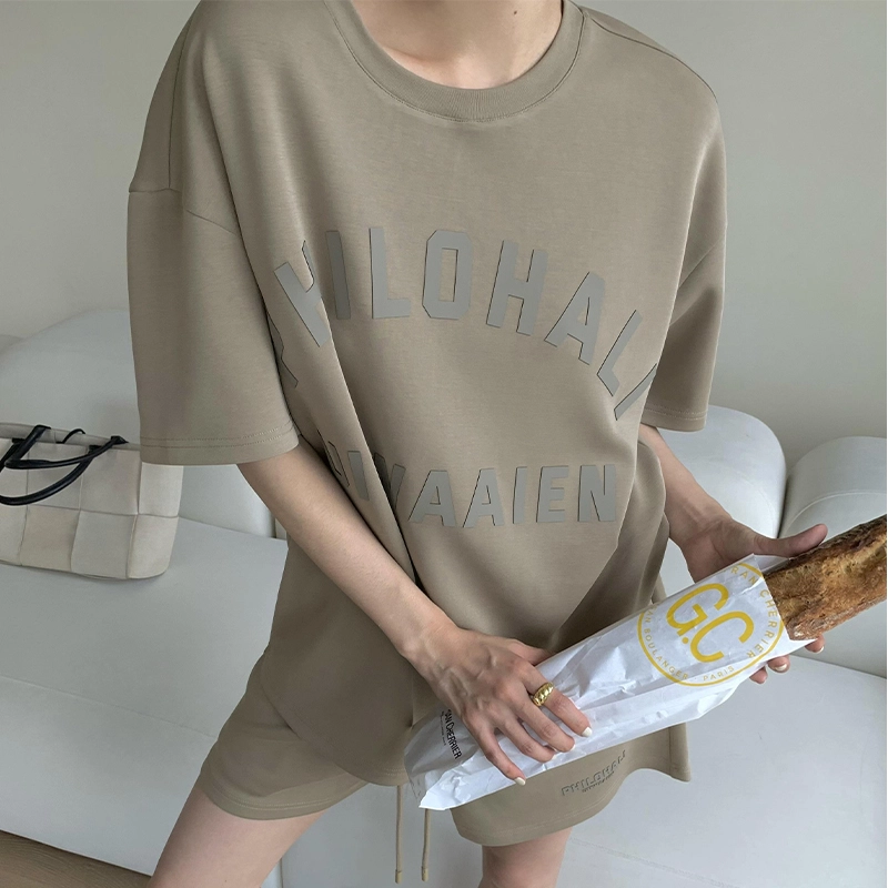 周淼 系带纯色高腰休闲短裤 女款